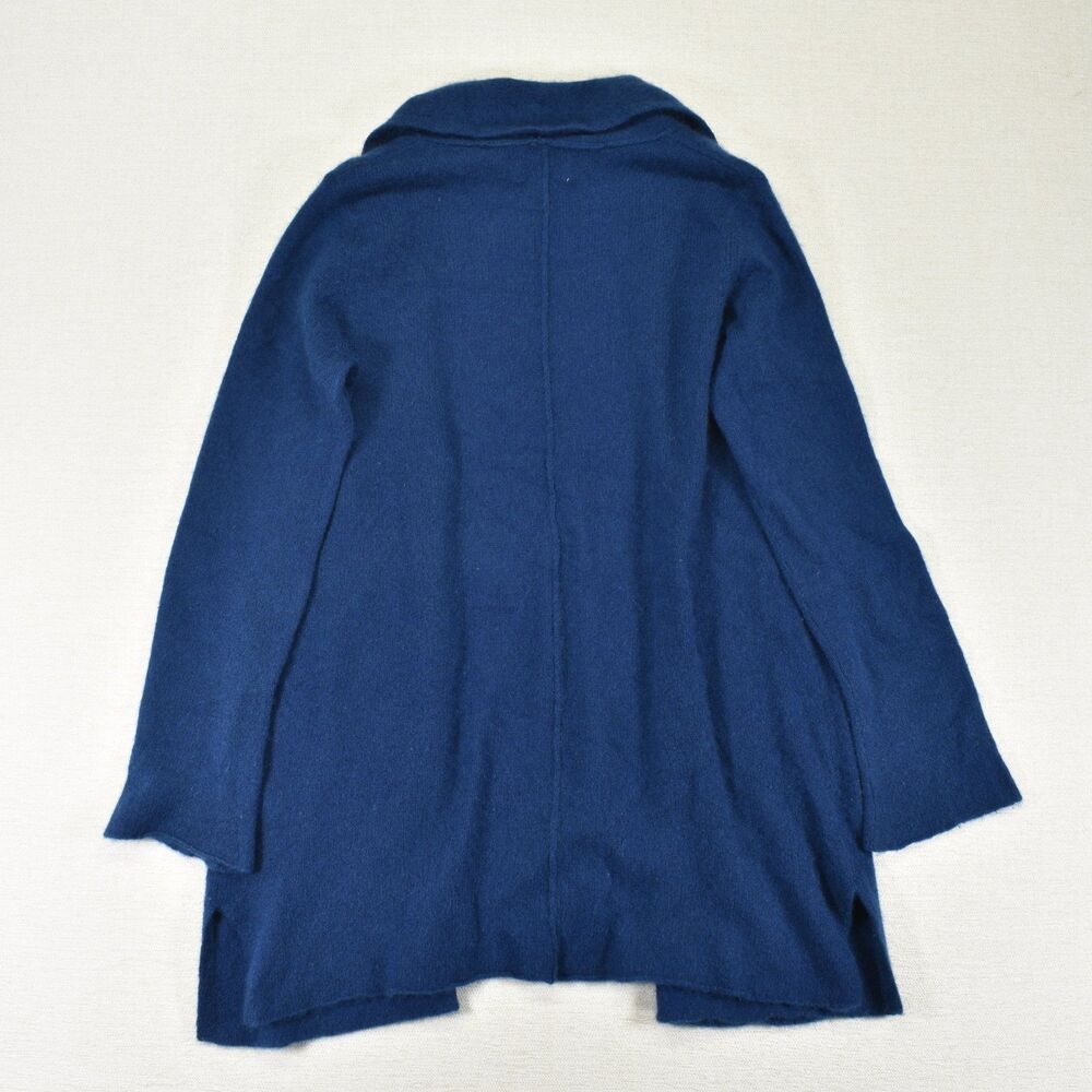 Cynthia Rowley Womens Large Blue 100% 2-Ply Cashmere Open Front Cardigan Sweater - Picture 3 of 7